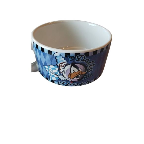 Vintage 1998 Bugs Bunny Daffy Diner Looney Tunes Warner Brothers Soup Mug Bowl - Picture 2 of 16